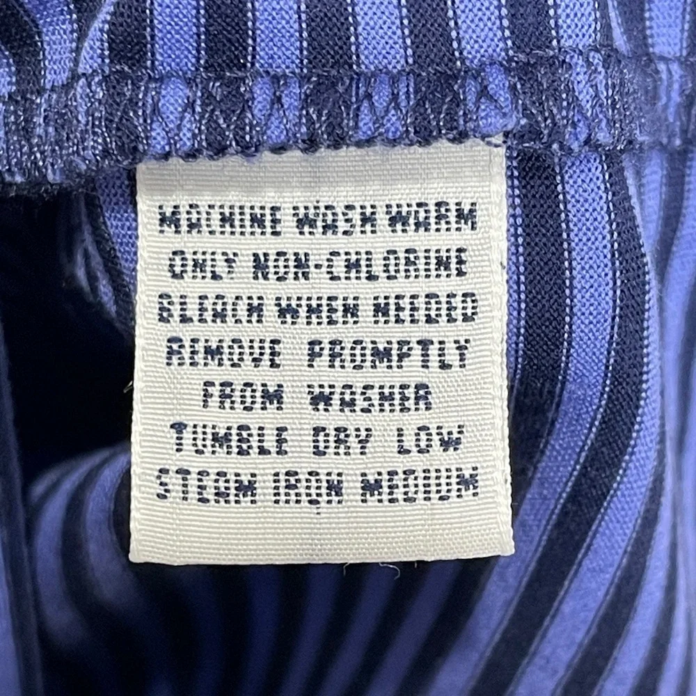 Polo Ralph Lauren 100% Pima Cotton Striped Polo Vintage Size Large Preppy Blue.